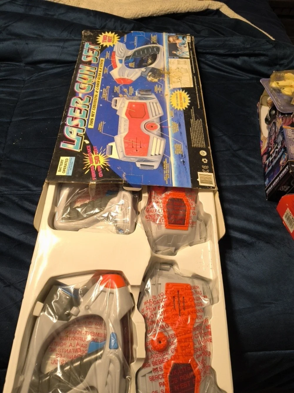 Vintage Laser Gun Set - Purple, Blue, Pink, Red, Black